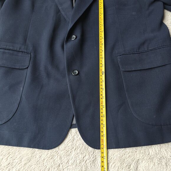 LL Bean Traveler Blazer Men's 44R Navy Blue Two Button Micro Polyester - Picture 10 of 12